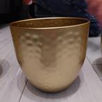 Nieuw 4 gouden koperen bloempotten, Ophalen, Rond, Zo goed als nieuw, Metaal