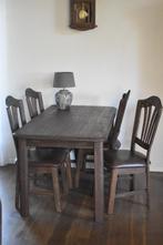 eethoek met 4 stoelen, Huis en Inrichting, Tafels | Eettafels, Ophalen, Gebruikt, 100 tot 150 cm, 50 tot 100 cm