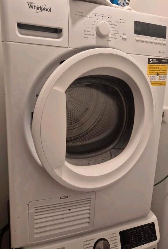 Whirlpool Droger - Perfect voor elk huishouden!, Witgoed en Apparatuur, Wasdrogers, Gebruikt, Condens, Voorlader, 6 tot 8 kg, 85 tot 90 cm