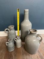 Set van 5 siervazen - Grijs, Huis en Inrichting, Woonaccessoires | Vazen, Ophalen, Overige kleuren, Aardewerk of Porselein, Zo goed als nieuw