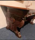 Antiek notaris tafel bureau met leren inleg, tafelbureau, Ophalen