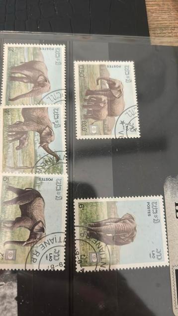 Postzegels olifanten serie beschikbaar voor biedingen