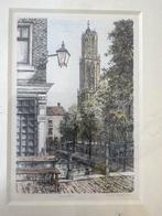 Oude prent Utrecht Domtoren, Ophalen of Verzenden
