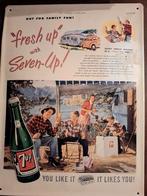 7up Fresh up Seven-Up gebold reclamebord july 24, 1948, Verzamelen, Reclamebord, Ophalen of Verzenden, Zo goed als nieuw