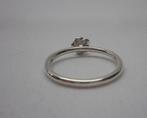 Zilveren ring bloem met steentje maat 17,5 nr.183, Sieraden, Tassen en Uiterlijk, Ringen, Verzenden, Zo goed als nieuw, 17 tot 18