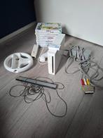 Nintendo Wii met 10 spellen + HDMI adapter, Ophalen of Verzenden, Gebruikt, Met 1 controller, Met stuurtje