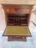 Antieke Secretaire met Groen Lederen Schrijfblad, Antiek en Kunst, Ophalen