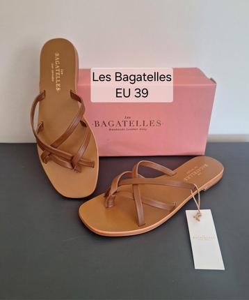 Camel bruin leren slippers Les Bagatelles EU 39 nieuw beschikbaar voor biedingen