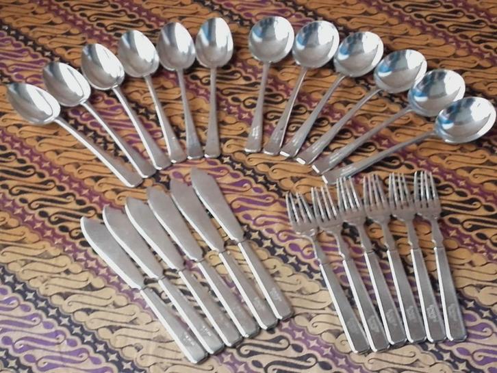 Mooi antiek 24 delig silverplate Gladwin bestek uit Engeland, Antiek en Kunst, Antiek | Bestek, Ophalen of Verzenden