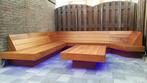 Hardhouten loungebank met maatwerk kussens - gratis, Tuin en Terras, Ophalen, Gebruikt, Hout