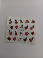 Velletje nagel water decals stickers GN-234 bloemen rood, Verzenden, Nieuw, Handen en Nagels, Toebehoren