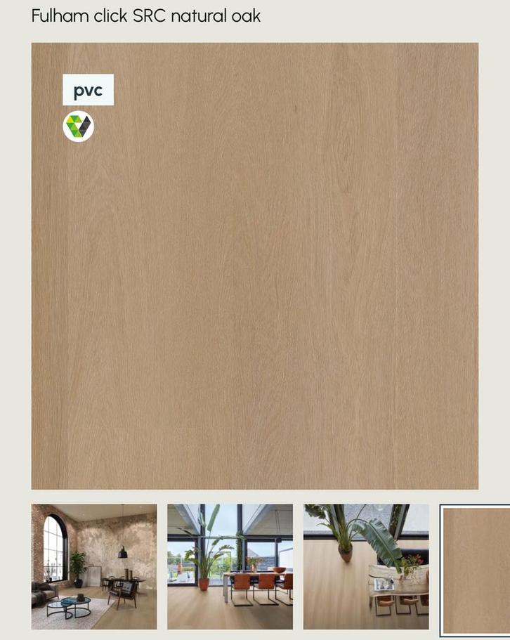 Restpartij Fulham Click PVC SRC Natural Oak, Doe-het-zelf en Verbouw, Vloerdelen en Plavuizen, Zo goed als nieuw, Laminaat, Kunststof