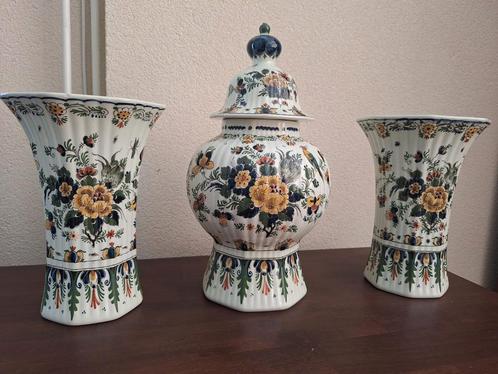 Delfts Blauw Vazen Set - Handgeschilderd, Antiek en Kunst, Antiek | Vazen, Ophalen