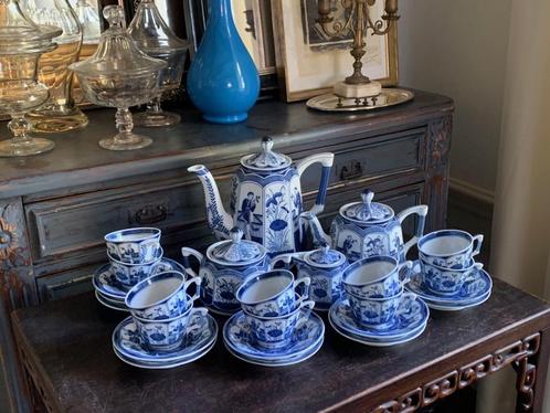 Antieke Mosa lange Lijs kantige model thee koffie servies, Antiek en Kunst, Antiek | Servies compleet, Ophalen of Verzenden