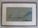 Poppe Damave ( 1921-1988). Santander, tekening in lijst., Ophalen of Verzenden