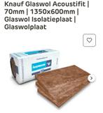 Knauf Glaswol Acoustifit 70mm 1350x600mm Isolatieplaat, Ophalen, Zo goed als nieuw, Glaswol, 4 tot 8 cm