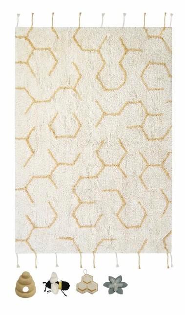 Kindervloerkleed Honingraad Polly Lorena Canals, Kinderen en Baby's, Kinderkamer | Inrichting en Decoratie, Nieuw, Kleed of Kussen