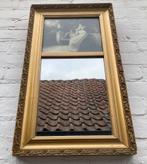 antieke goudkleurige spiegel met prent bovenin 34 x 50 cm, Antiek en Kunst, Antiek | Spiegels, Minder dan 100 cm, Minder dan 50 cm