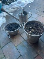 Zinken emmer, teiltje en gieter, Tuin en Terras, Ophalen of Verzenden, Gebruikt, Metaal