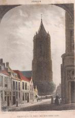 Gorinchem Kruisstraat en toren der Hervormde Kerk Litho 1850, Ophalen of Verzenden