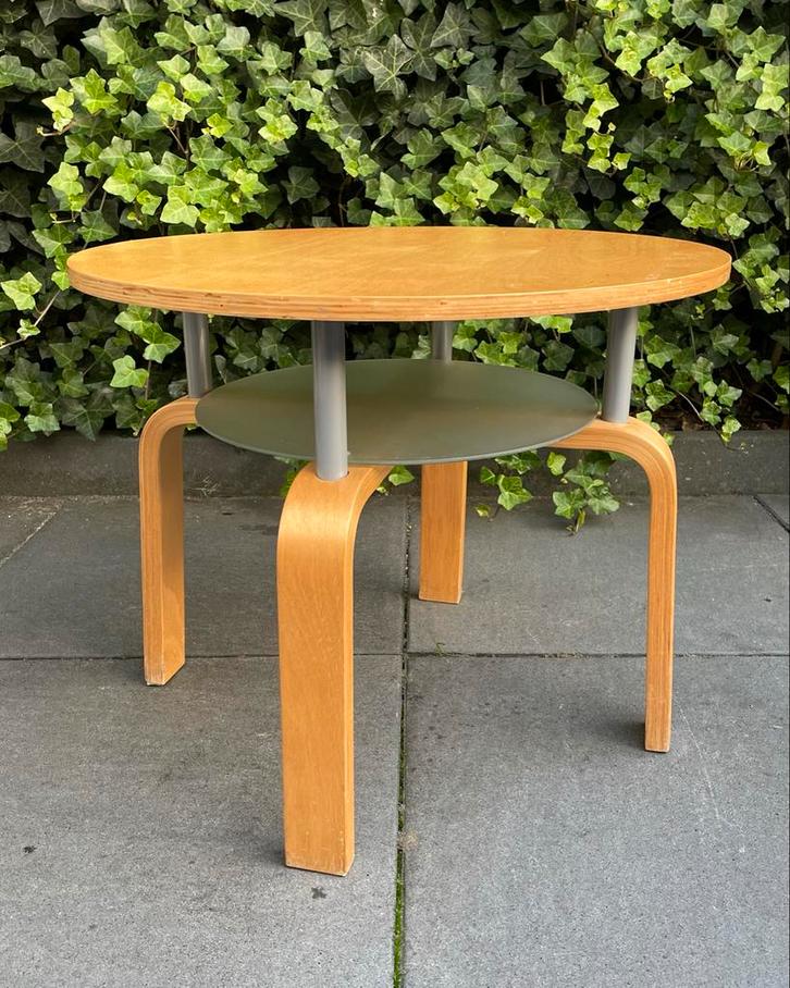 Vintage Ikea Pitea Alvar Aalto Bijzettafel Salontafel Rond, Huis en Inrichting, Tafels | Salontafels, Zo goed als nieuw, Minder dan 50 cm