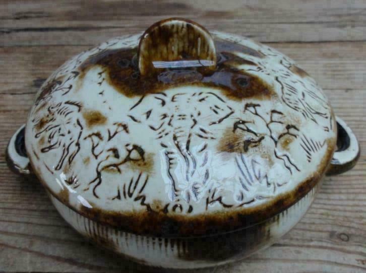 Retro keramieke schaaltje,wilde dieren, Kruger Park, Antiek en Kunst, Curiosa en Brocante, Ophalen of Verzenden