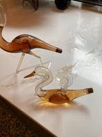 Murano Glas Vogel en Zwaan - Antiek Glaswerk Setje Twee Stuk, Antiek en Kunst, Ophalen of Verzenden