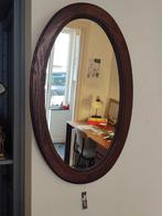 grote ovale spiegel met houten lijst | majestic, Minder dan 100 cm, Gebruikt, 50 tot 75 cm, Ophalen