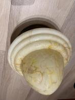 art deco plafond lamp gemarmerd geel, Antiek en Kunst, Ophalen