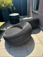 Apple Bee Tuinset 2 Stoelen + 2 Hockers, Gebruikt, Wicker, Tuinset, Hocker