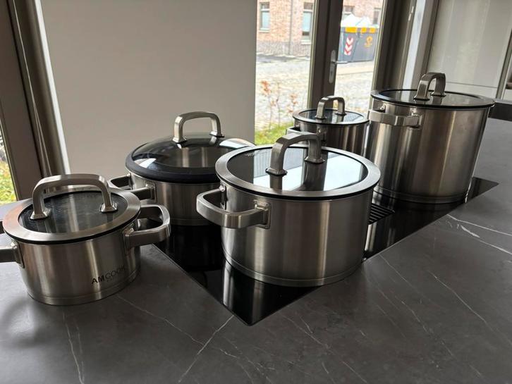 5 dlg pannenset MA Cook Senna S8 plus. Kan ook p stuk., Huis en Inrichting, Keuken | Potten en Pannen, Zo goed als nieuw, Pannenset