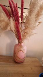 Roze Vaas met Pampasgras Decoratie, Overige kleuren, Ophalen of Verzenden, Minder dan 50 cm, Glas