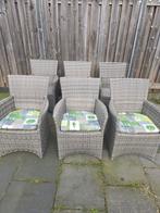 6x Life wicker tuinstoelen met 6 zitkussens. Alu frame., Wicker, Gebruikt, Ophalen of Verzenden