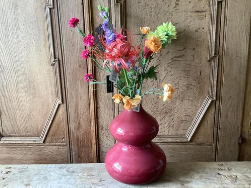 Nieuw metalen vaas met kunstboeket bloemen, Huis en Inrichting, Woonaccessoires | Kunstplanten en Kunstbloemen, Nieuw, Ophalen of Verzenden