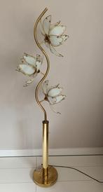 Prachtige vintage bloem lotus lamp messing lotuslamp regency, Huis en Inrichting, Lampen | Vloerlampen, Gebruikt, Ophalen of Verzenden