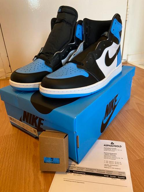 Nike Air Jordan 1 Retro High OG UNC Toe University Blue 46, Kleding | Heren, Schoenen, Nieuw, Sneakers of Gympen, Blauw, Verzenden