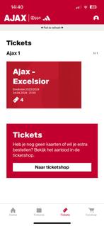 2 ajax kaarten Ajax - Excelsior 24/04, Tickets en Kaartjes, April, Drie personen of meer