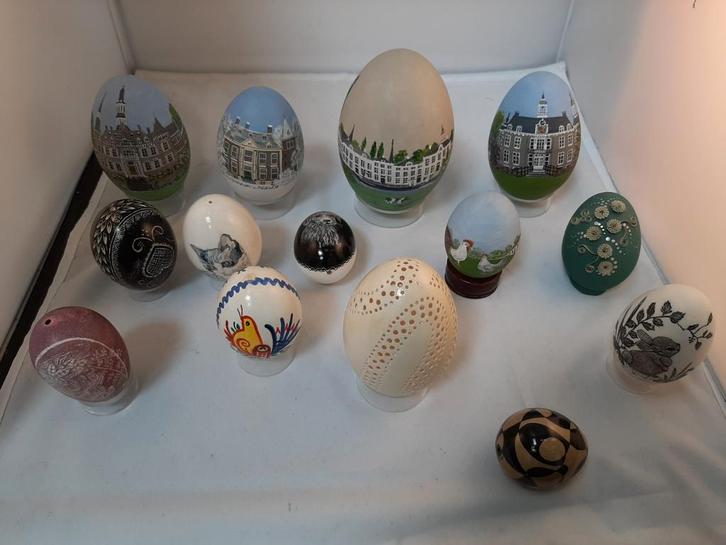 14 Beschilderde Eieren - Zutphen, Kasteel Verwoolde, Verzamelen, Beelden en Beeldjes, Ophalen of Verzenden