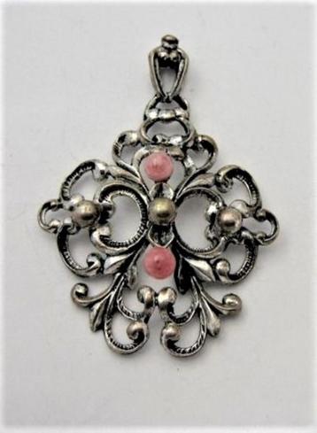 Friedrich Knoedler - Zeldzame hanger rozenkwarts 835 zilver  beschikbaar voor biedingen