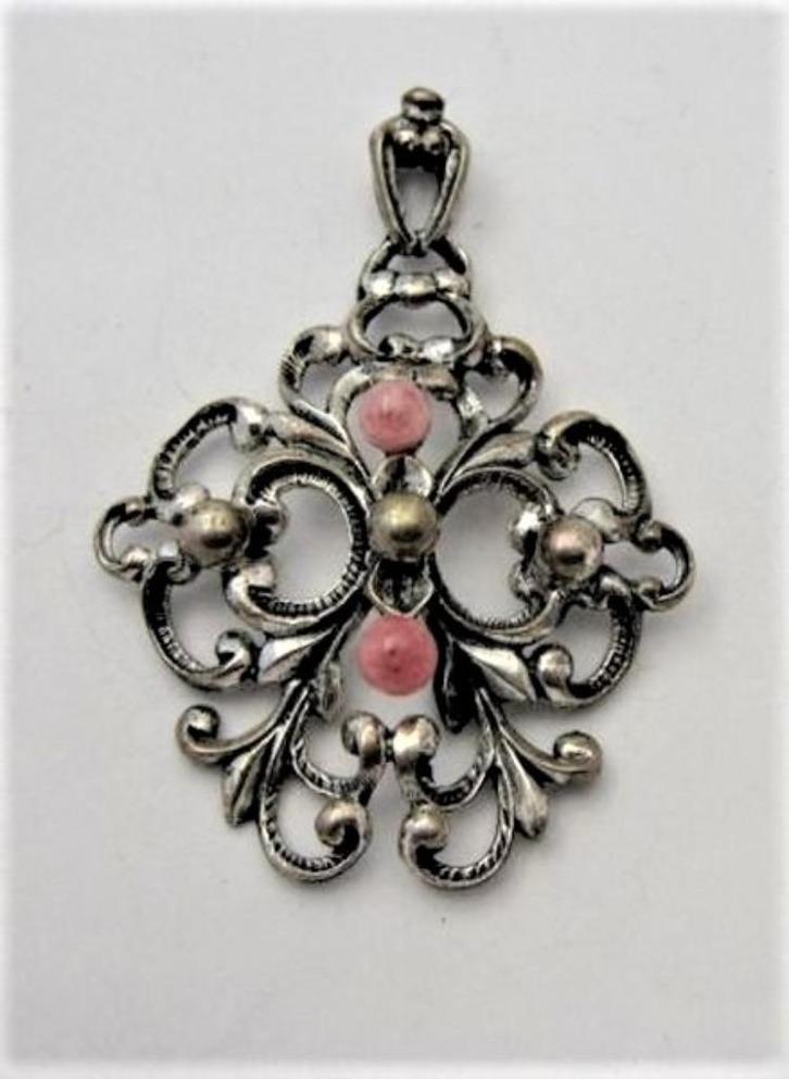 Friedrich Knoedler - Zeldzame hanger rozenkwarts 835 zilver, Sieraden, Tassen en Uiterlijk, Kettinghangers, Zo goed als nieuw