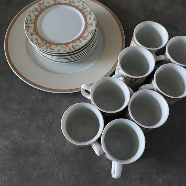 Koffietijd Artdesign 8 delig gebaks servies, Huis en Inrichting, Keuken | Servies, Gebruikt, Compleet servies, Overige stijlen