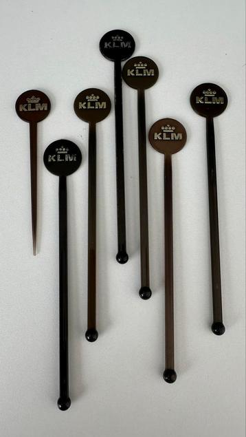 KLM roerstaafjes vintage bruin (7) beschikbaar voor biedingen