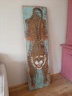 Antiek deurpaneel handgeschilderd India, Huis en Inrichting, Ophalen, Zo goed als nieuw