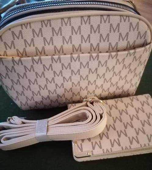 Handtas met Portefeulle NIEUW, Sieraden, Tassen en Uiterlijk, Tassen | Damestassen, Nieuw, Handtas, Beige, Ophalen of Verzenden