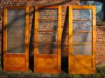 205,5hx80,5br Drie x antieke eiken binnendeuren met glas, Ophalen