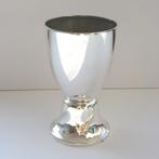 Antieke verzilverde beker / Wijngoblet, 113mm, alpacca, Ophalen of Verzenden, Zilver