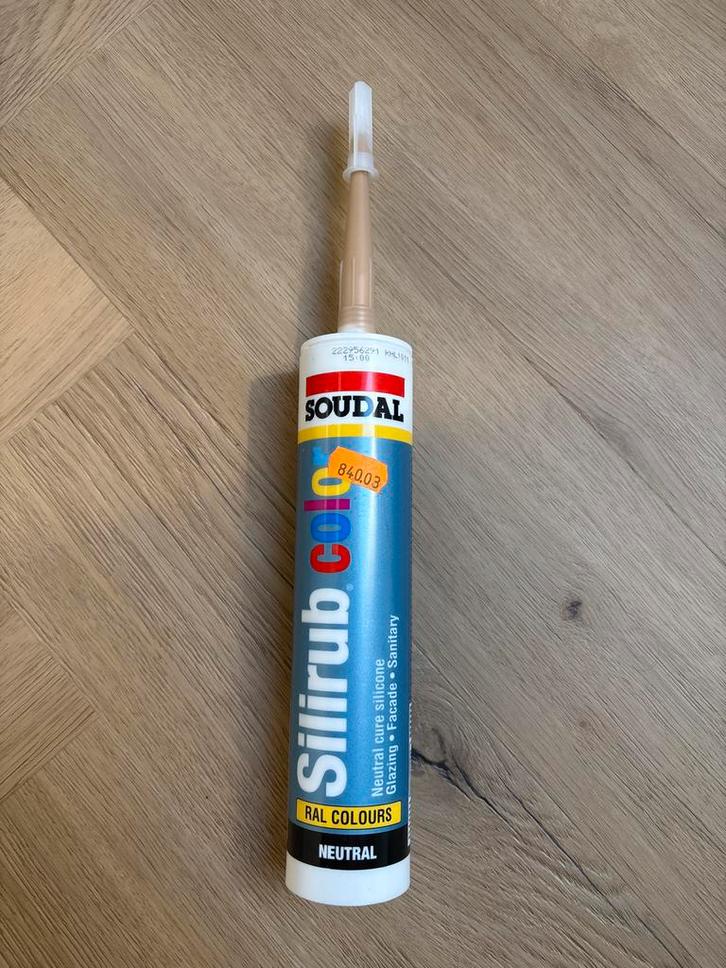 Soudal siliconenkit beige/zand (5 tubes), Doe-het-zelf en Verbouw, Isolatie en Afdichting, Nieuw, Vloerisolatie, Minder dan 4 cm