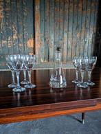 Vintage set swirl wijnglazen & Krosno Bonny karaf, Glas of Glazen, Gebruikt, Ophalen of Verzenden, Glas