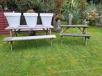 Picknicktafel, Tuin en Terras, Ophalen, Gebruikt, Rechthoekig, Hout