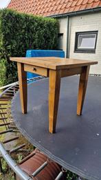 Blank eiken vierkante tafel met lade, Huis en Inrichting, Tafels | Eettafels, Ophalen, Gebruikt, 50 tot 100 cm, Vierkant